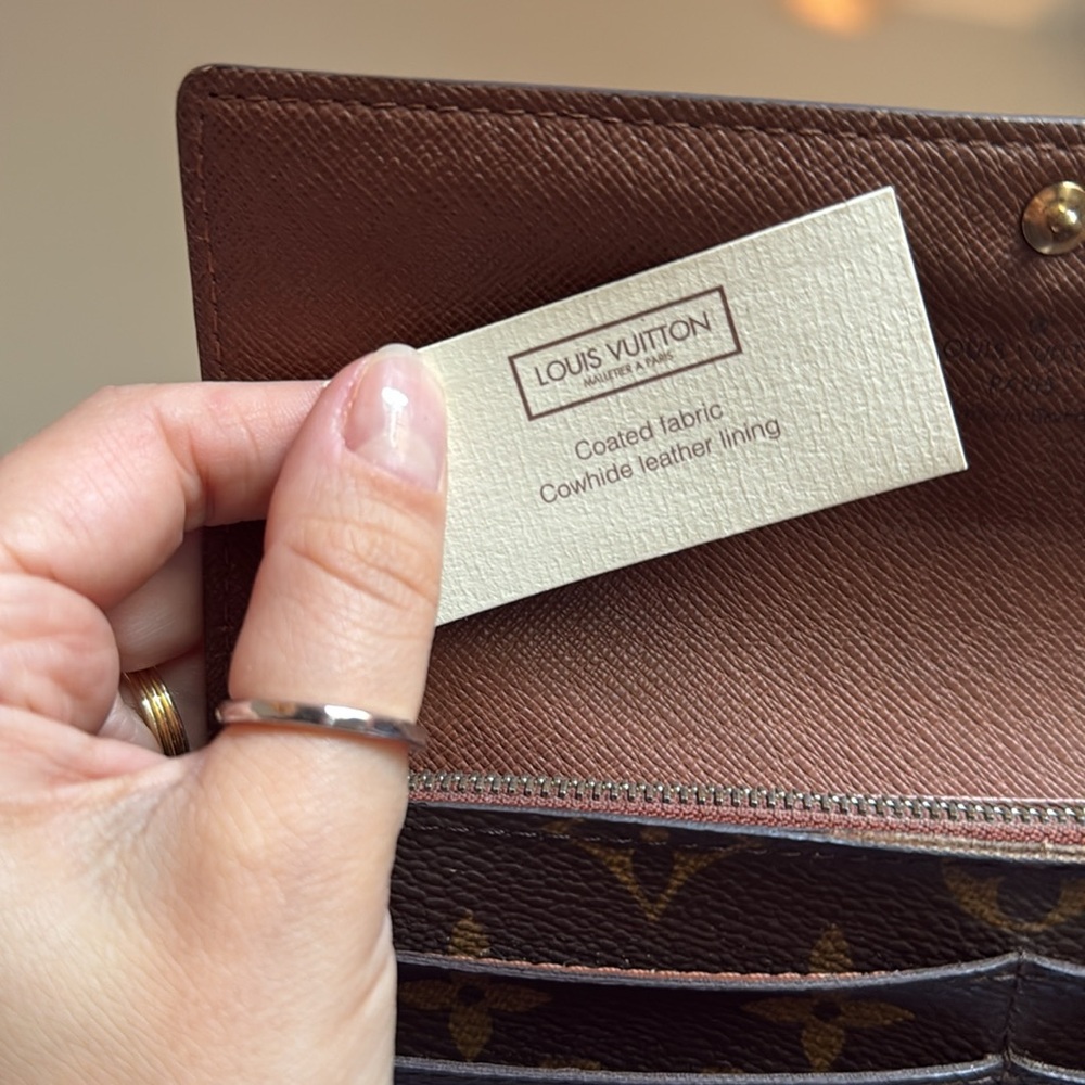 Authentic Louis Vuitton Monogram Sarah Wallet Brown Canvas Long Snap - Picture 10 of 11